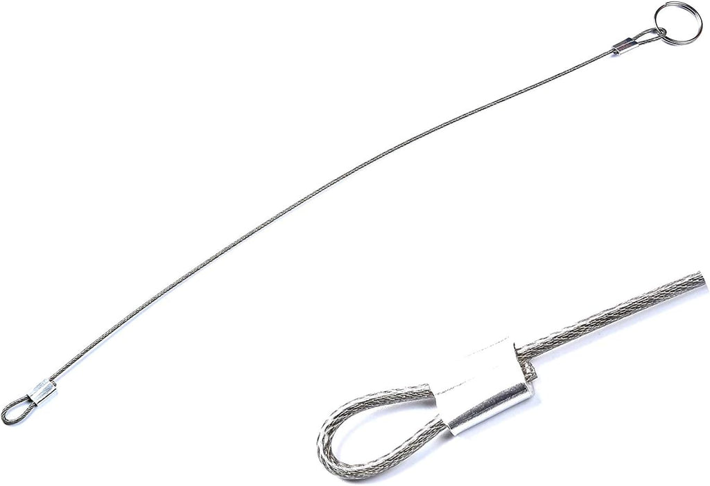 Stainless Steel Lanyard Cable Tether 2 Loops with Quick Release Ring Rubber Coating 12 (30.5cm) Set of 10 I9369