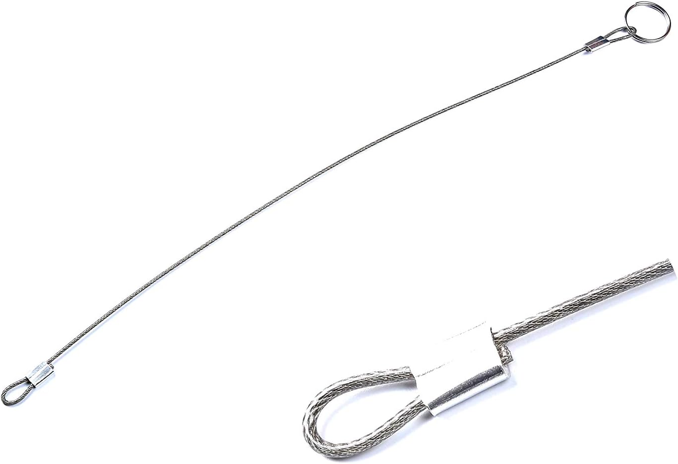 Stainless Steel Lanyard Cable Tether 2 Loops with Quick Release Ring Rubber Coating 12 (30.5cm) Set of 10 I9369