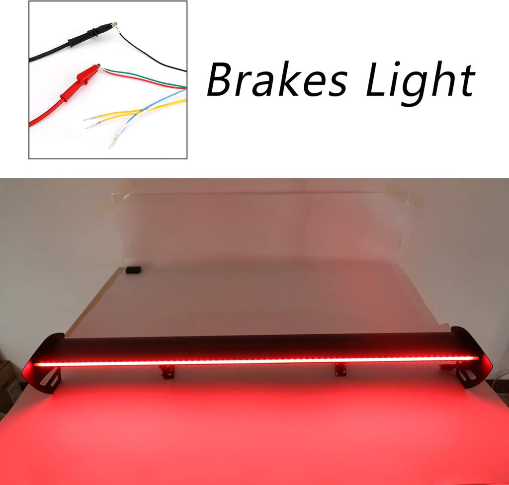 Adjustable Aluminum Rear Trunk Wing Spoiler with LED Light R8253