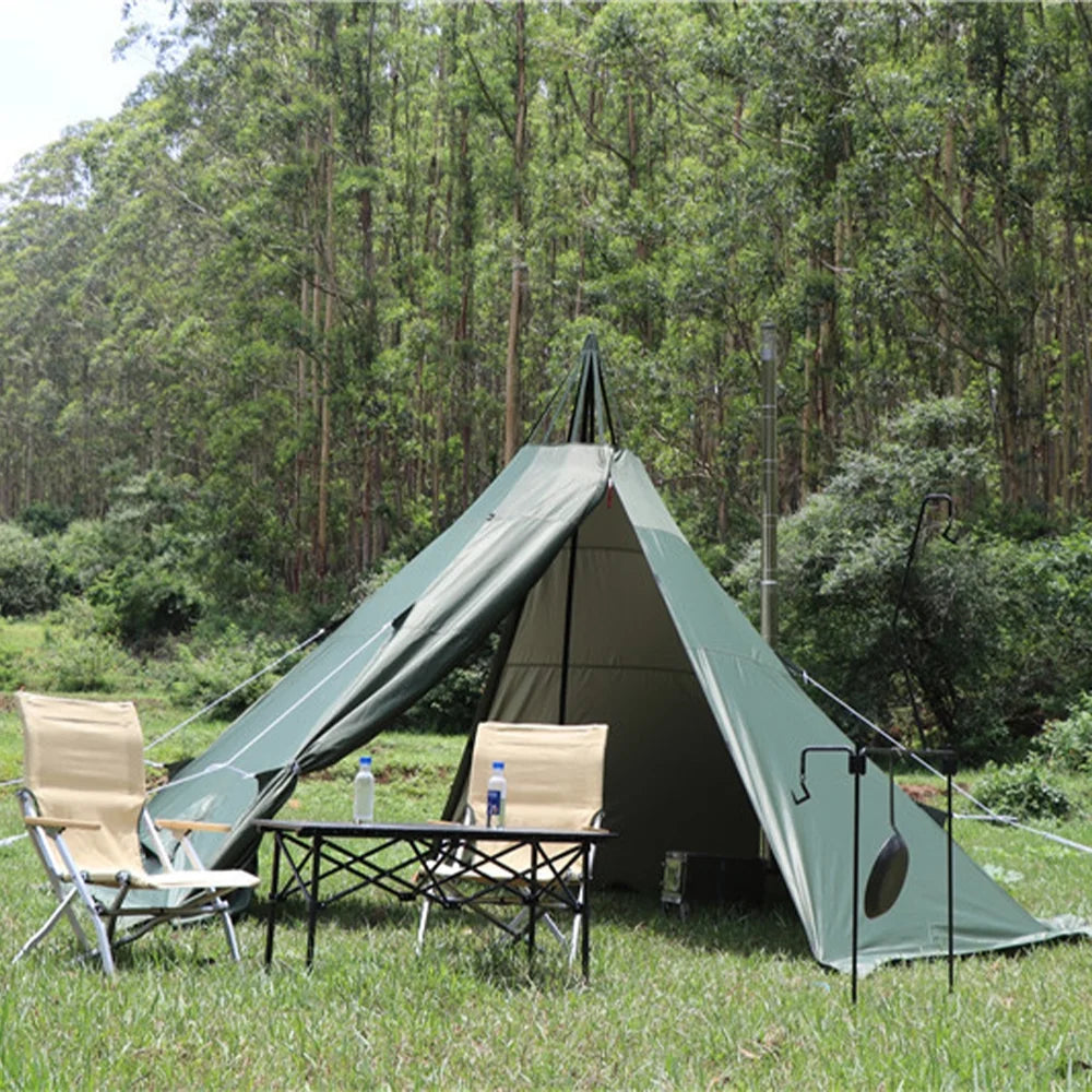 Green Pyramid Tent With Stove Jack M3221
