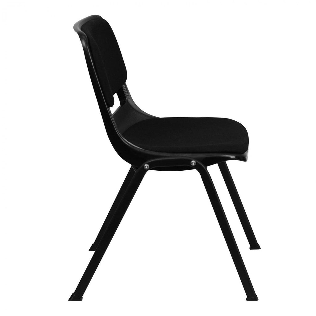 Black Ergonomic Shell Stack Chair with Padded Seat and Back V6779