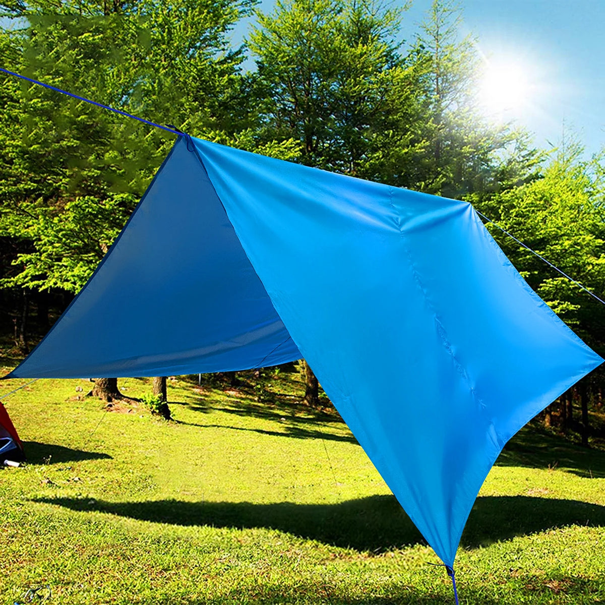 9.8 * 9.8ft Waterproof Camping Tarp Sunshade Rain Shelter Lightweight Tarpaulin Canopy E8395