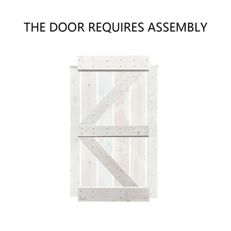 Colonial Maple Stained Pine Wood Interior Sliding Barn Door with Hardware Kit T71253