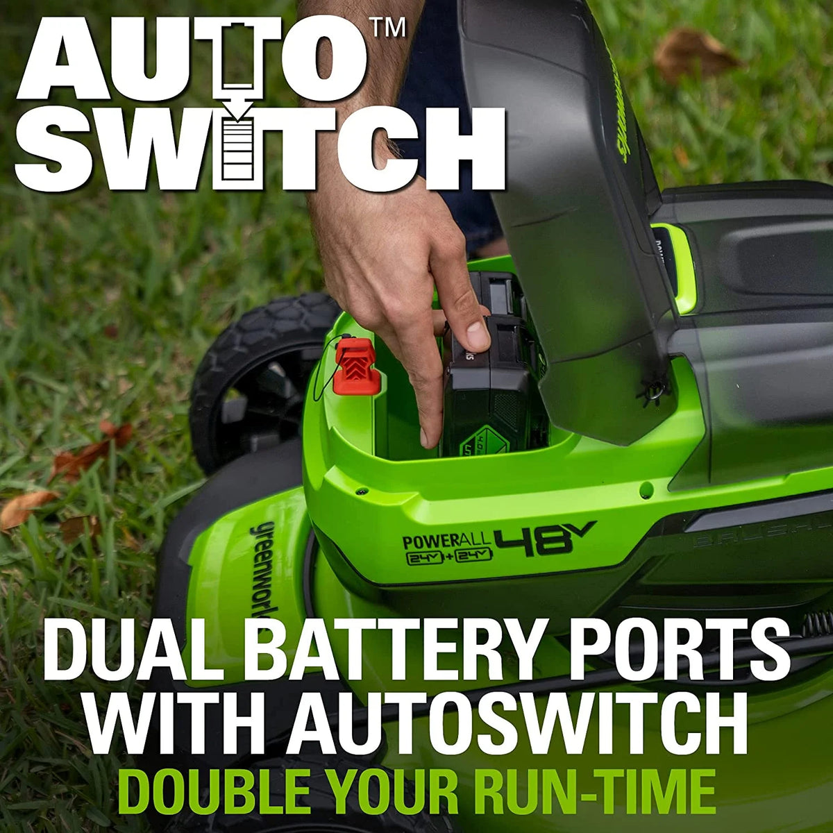 48V 21-inch Self-Propelled Lawn Mower with 4.0 Ah Batteries and Dual Port Chargers T737606