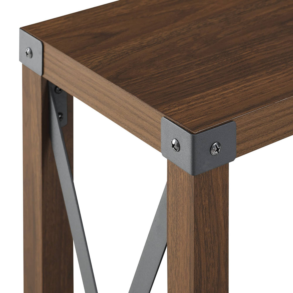 Rustic Farmhouse Entry Table Dark Walnut K995