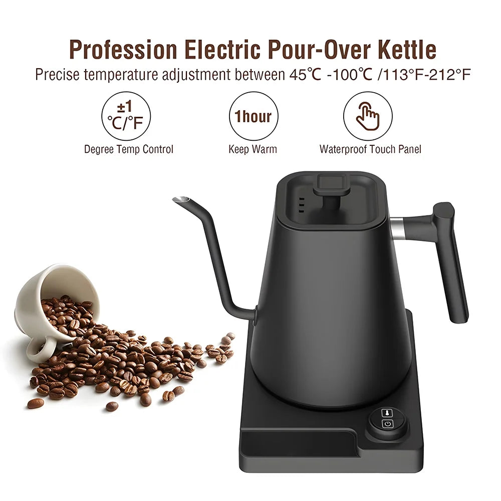 1.0L Pour Over Kettle with Temperature Control and LCD Display T72265
