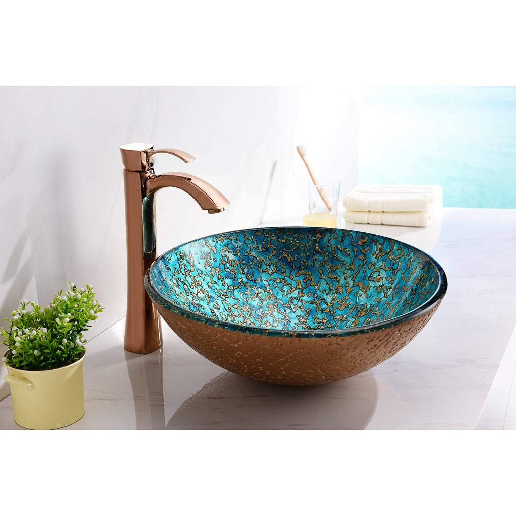 Gold/Cyan Mix Vessel Sink M523