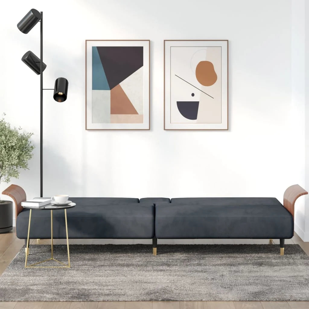 Dark Gray Sofa Bed with Cup Holders C47153