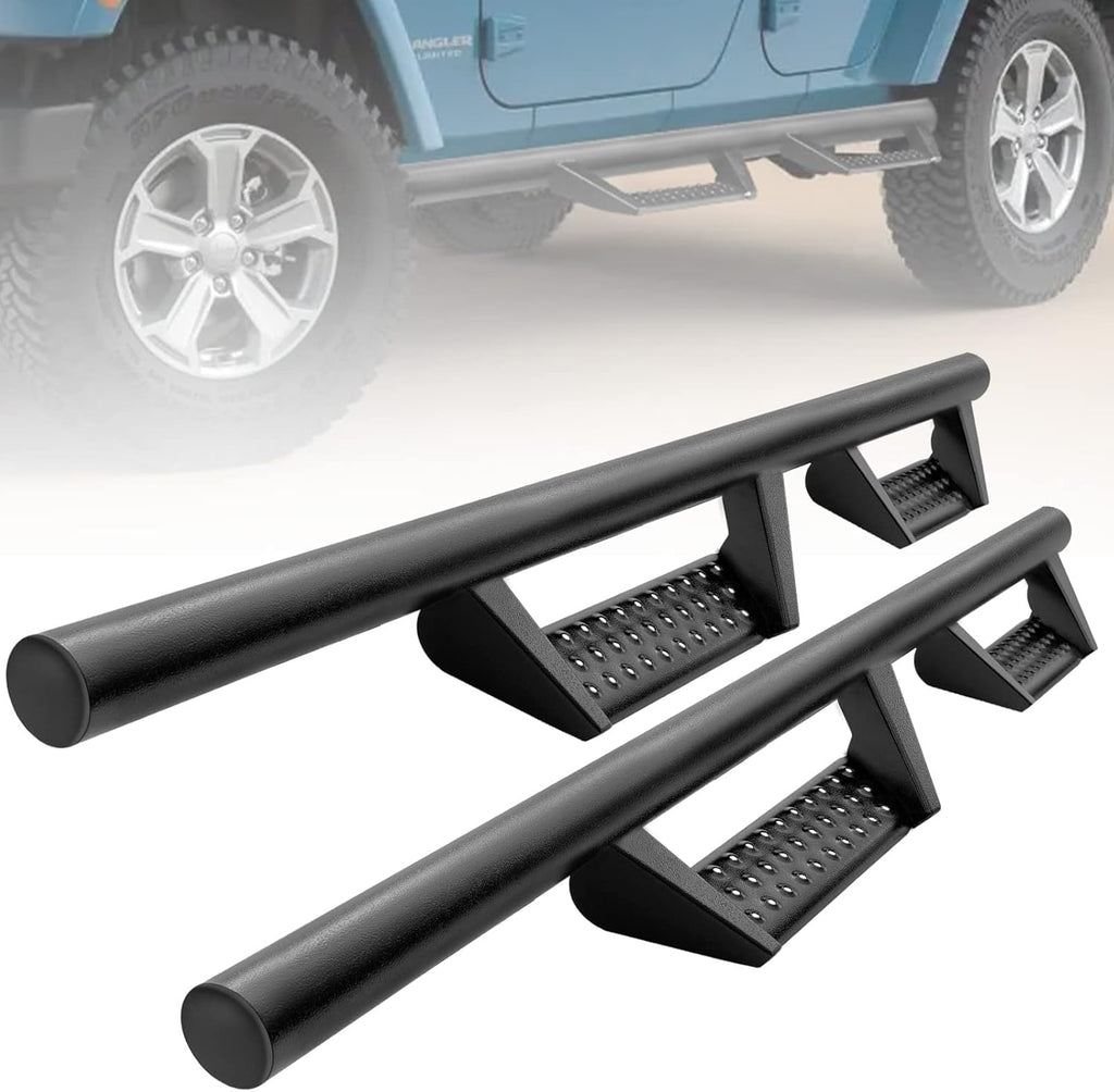 6.5 Inch Step Bars Running Boards 4 Door Textured Black Powder Z291608