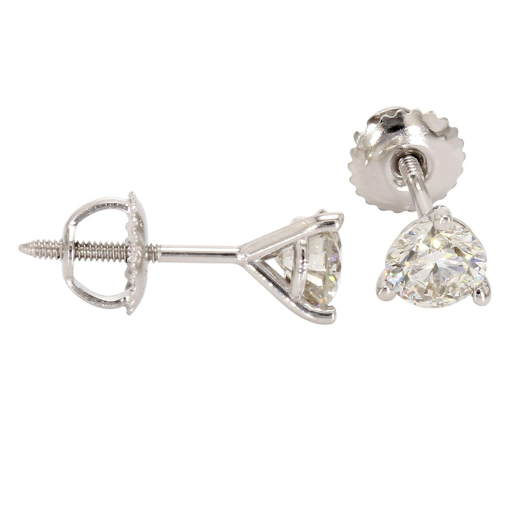 IGI Certified 1.00 Ct Lab Grown Diamond Martini Stud Earrings 14k White Gold L255