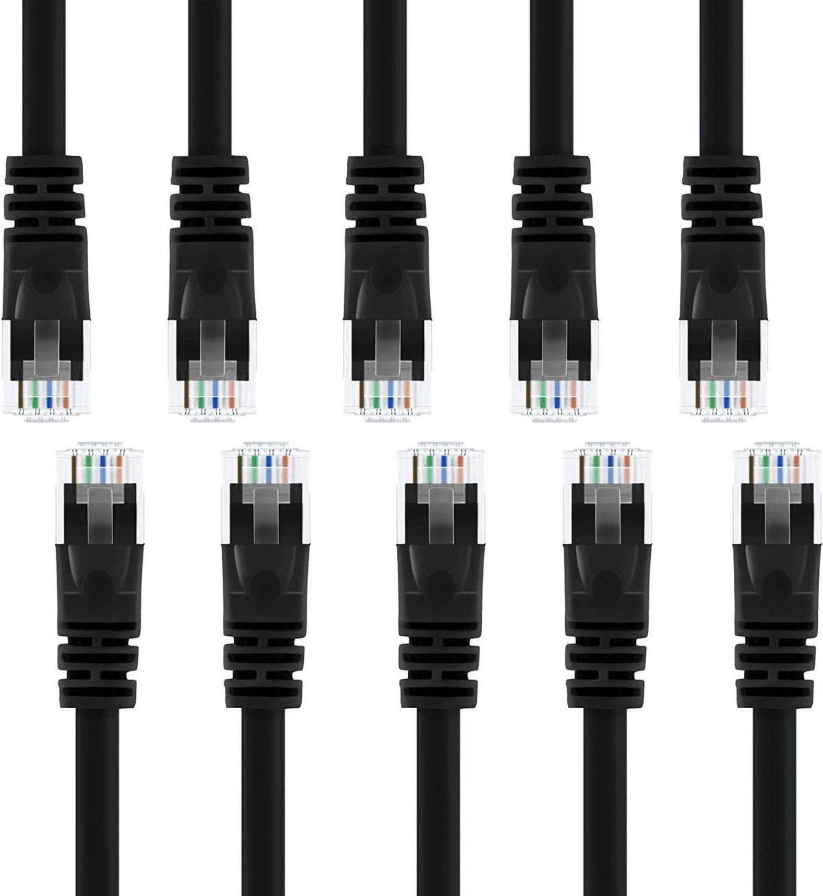20-Pack Cat5e Ethernet Patch Cable 10 Feet Black C956
