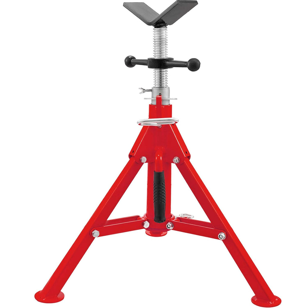 V Head Pipe Stand, Adjustable Height 20-37, 2500 lb. Load Capacity, Carbon Steel U1819