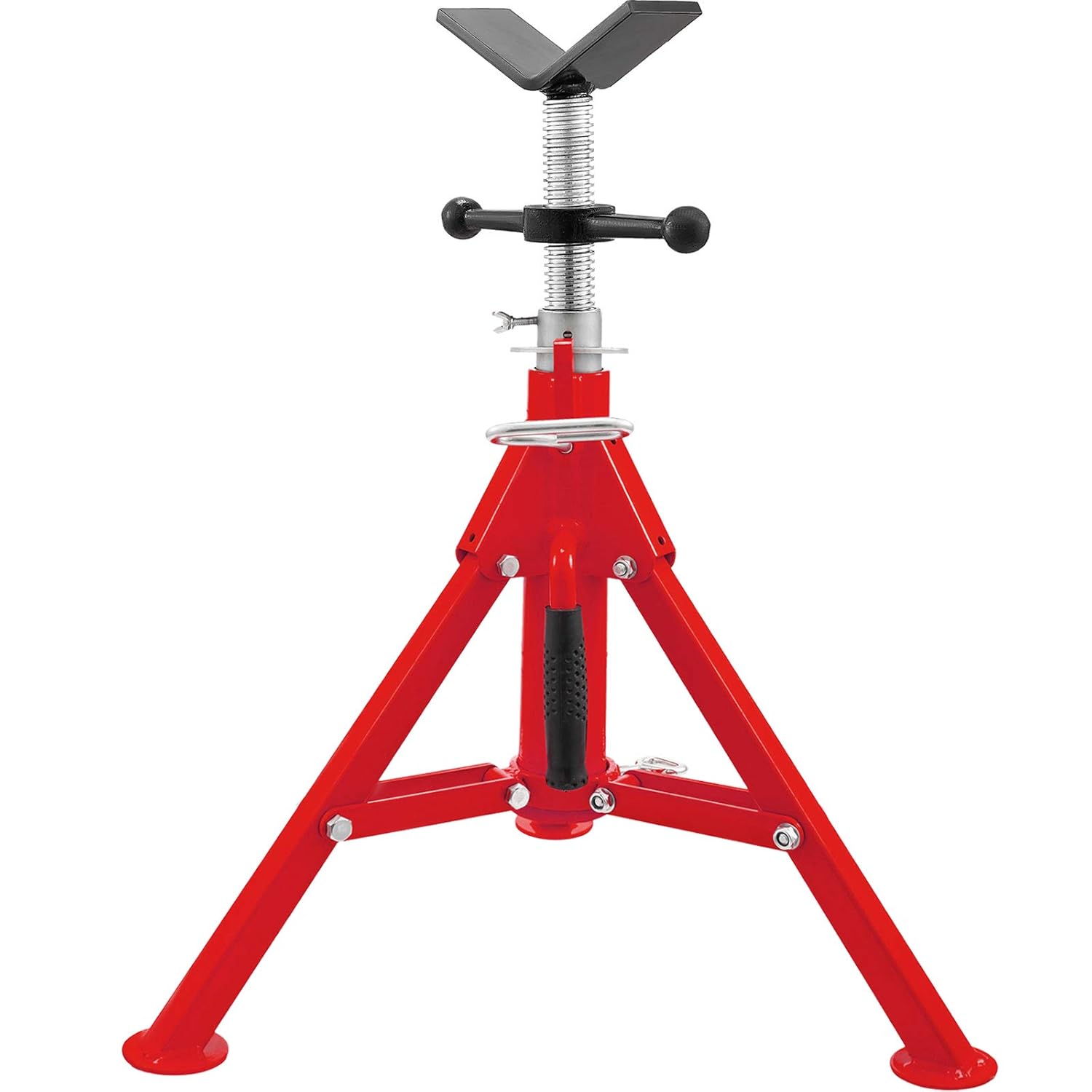 V Head Pipe Stand, Adjustable Height 20-37, 2500 lb. Load Capacity, Carbon Steel U1819