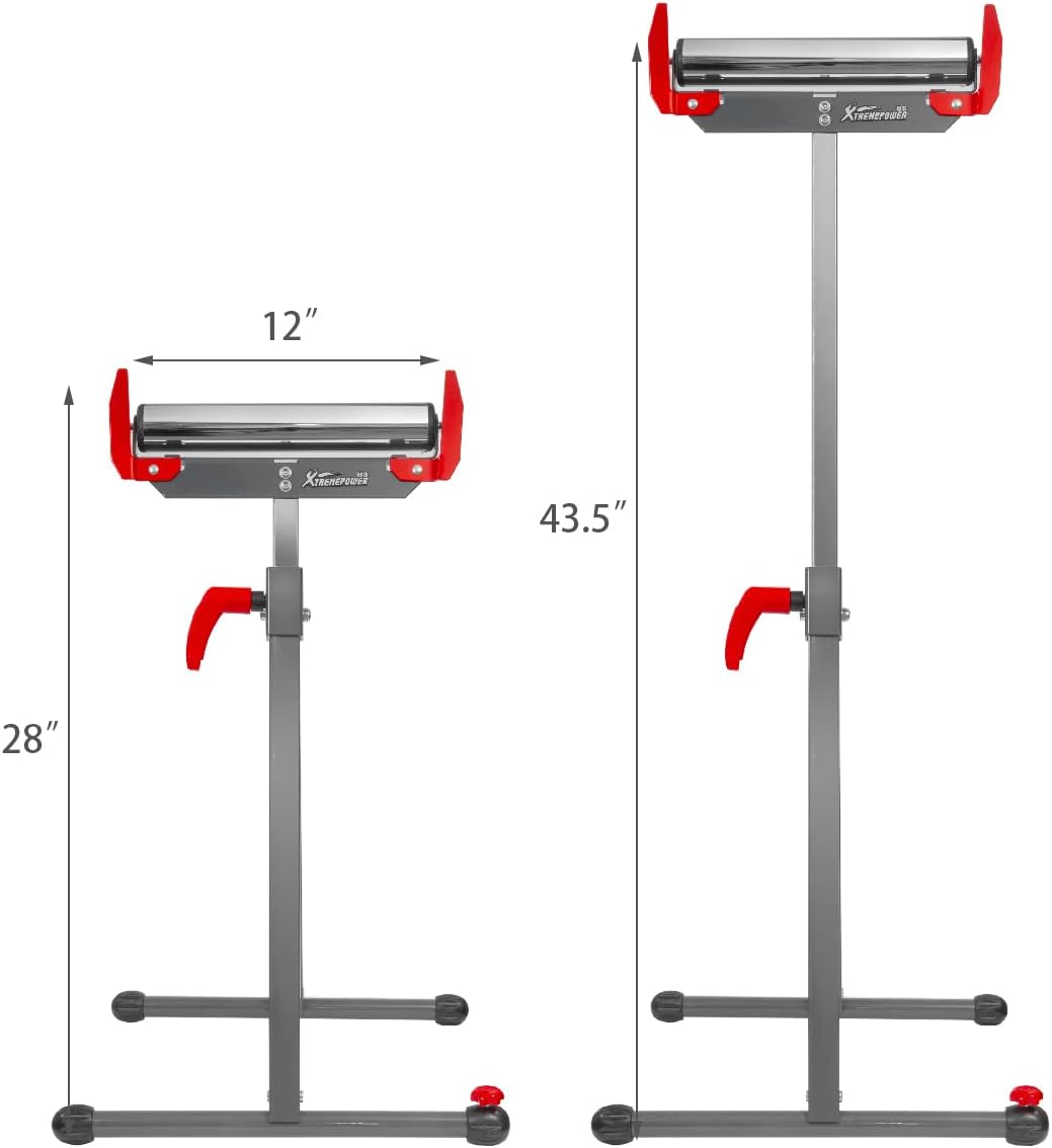 Folding Roller Stand Saw Horse Table, 250 LBS Load Capacity, Grey, Pack of 2 D125