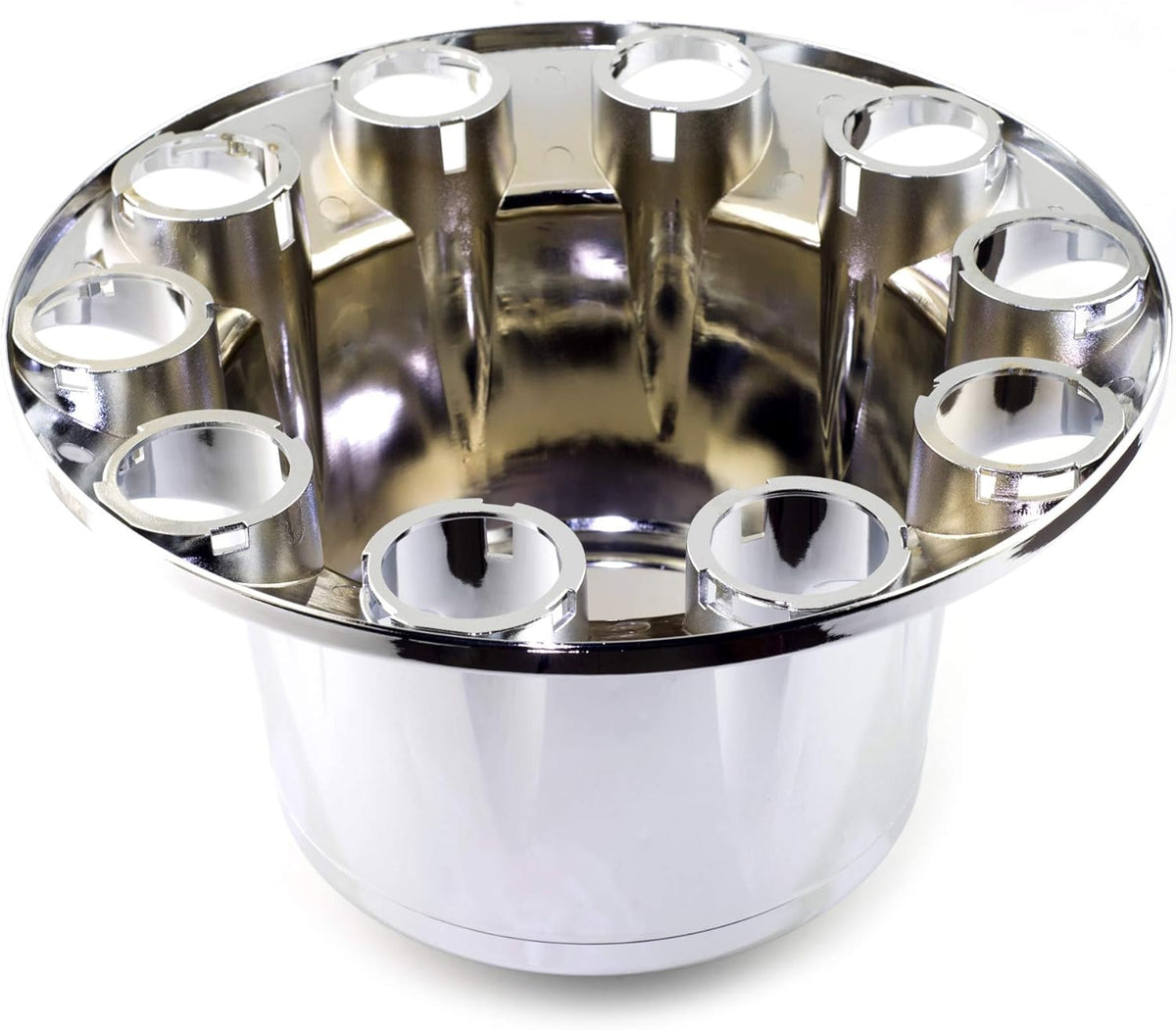 1PC Chrome Axle Wheel Cover Hub Caps Kit with Screw-on Lug Nuts for Semi Truck C990320
