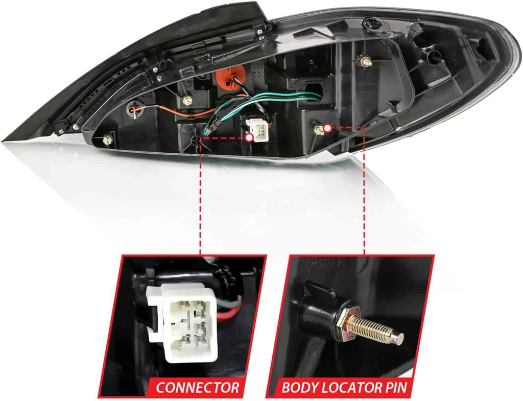 Tail Light Assembly LED Black Housing Dark Smoke Lens Pair P35428