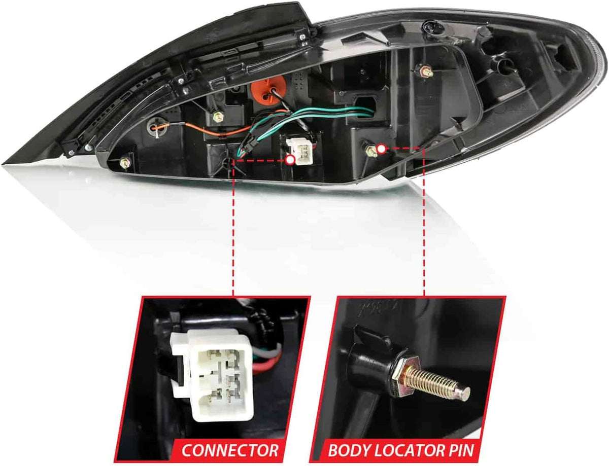 Tail Light Assembly LED Black Housing Dark Smoke Lens Pair P35428