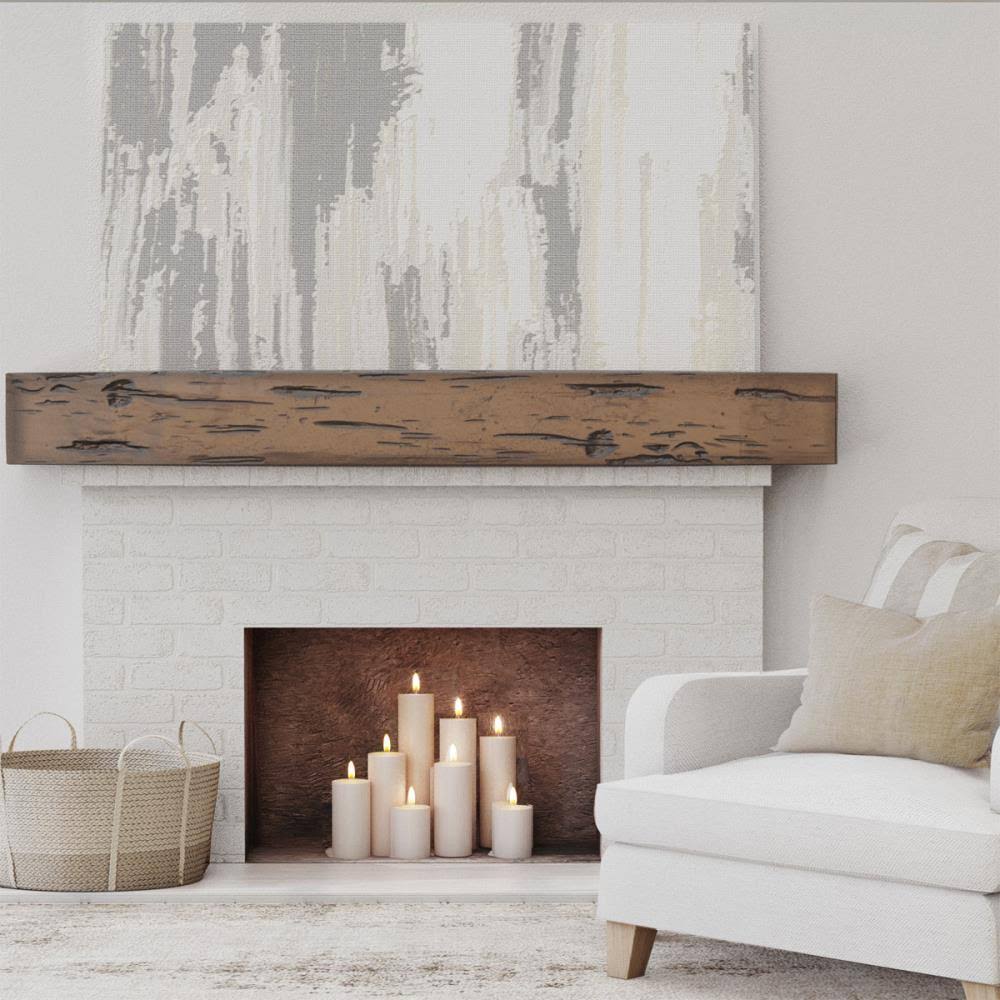 Pecky Cypress Faux Wood Fireplace Mantel Z17533
