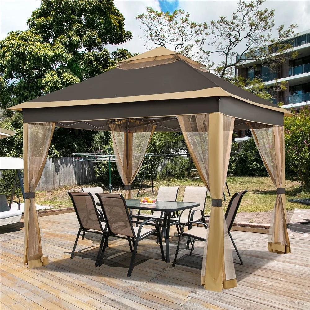 11x11 FT Pop-Up Gazebo with 4 Mesh Sidewalls W584