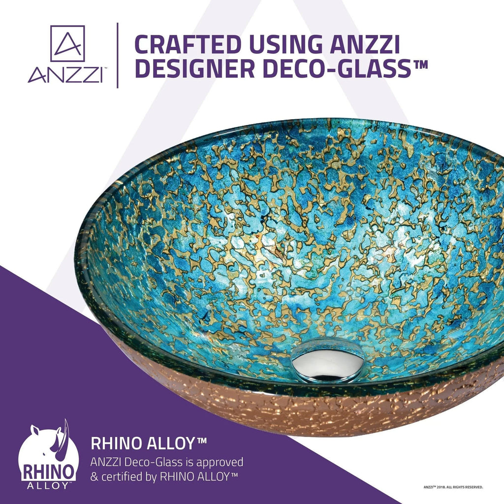 Gold/Cyan Mix Vessel Sink M523