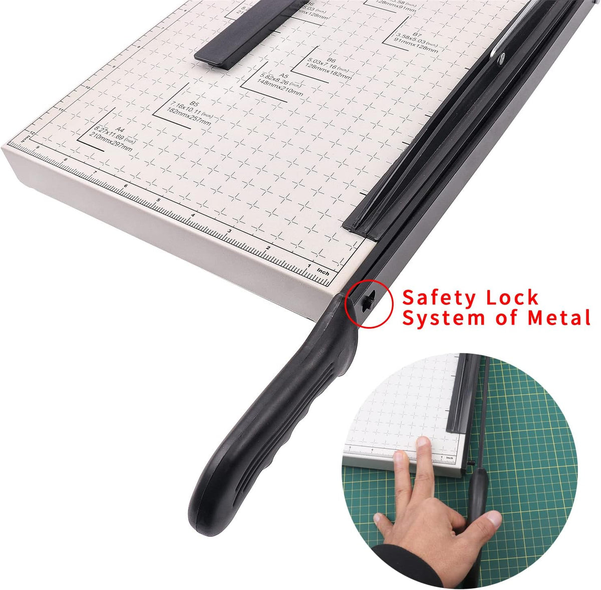 Guillotine Paper Trimmer 15” Cutting Length with Safety Blade Lock F134