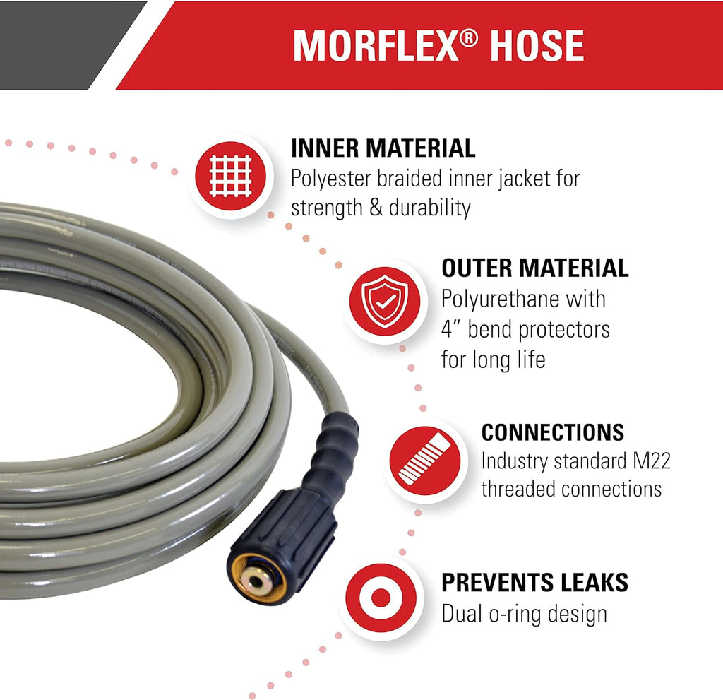 3700 PSI Pressure Washer Hose, 5/16 Inch by 25 Feet, Pack of 2 P147687