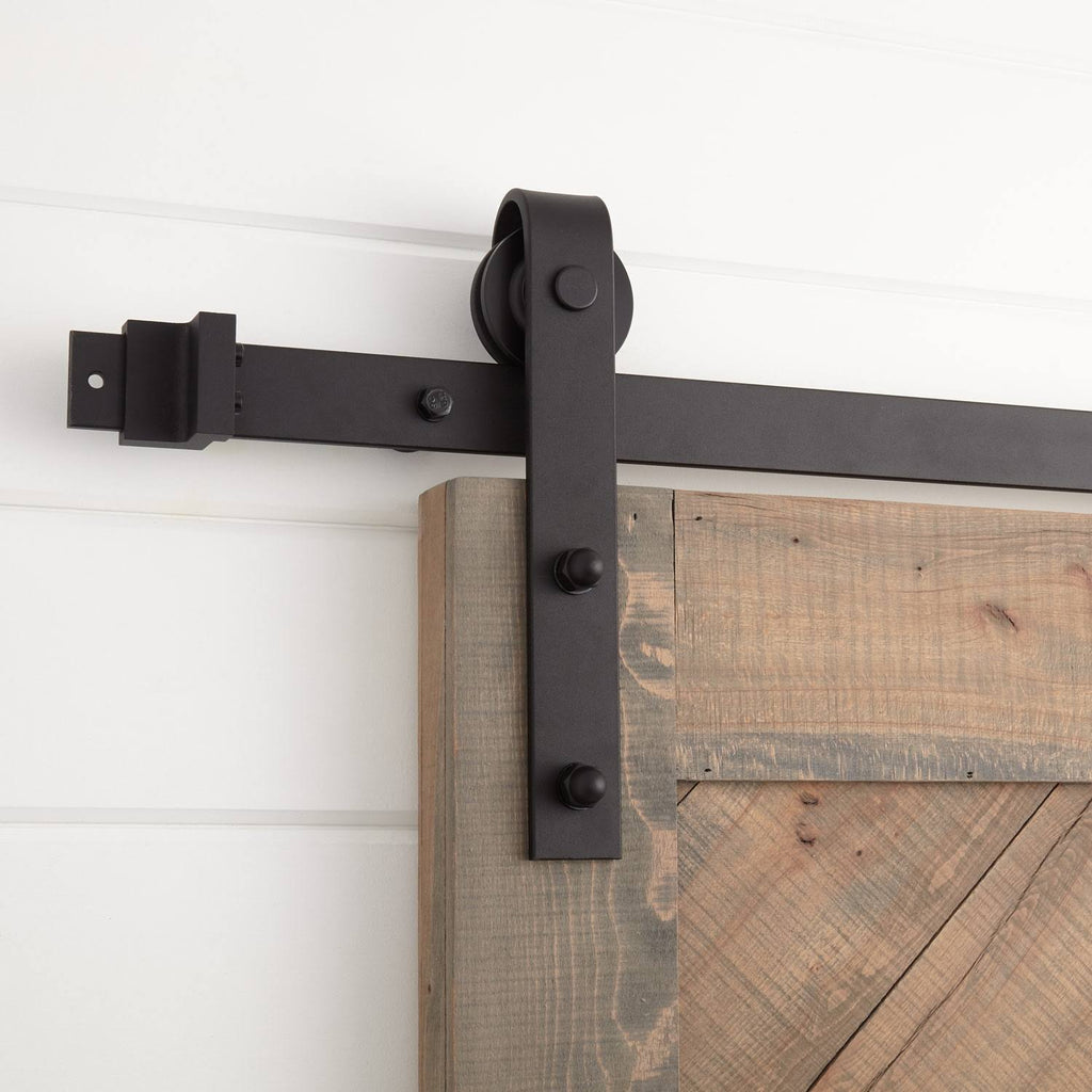 Black Steel Barn Door Hardware Kit with Soft Close P629775