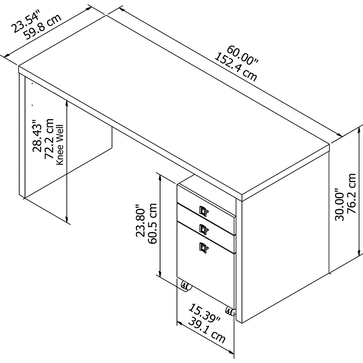 Gray Sand Credenza Desk with Mobile File Cabinet O921