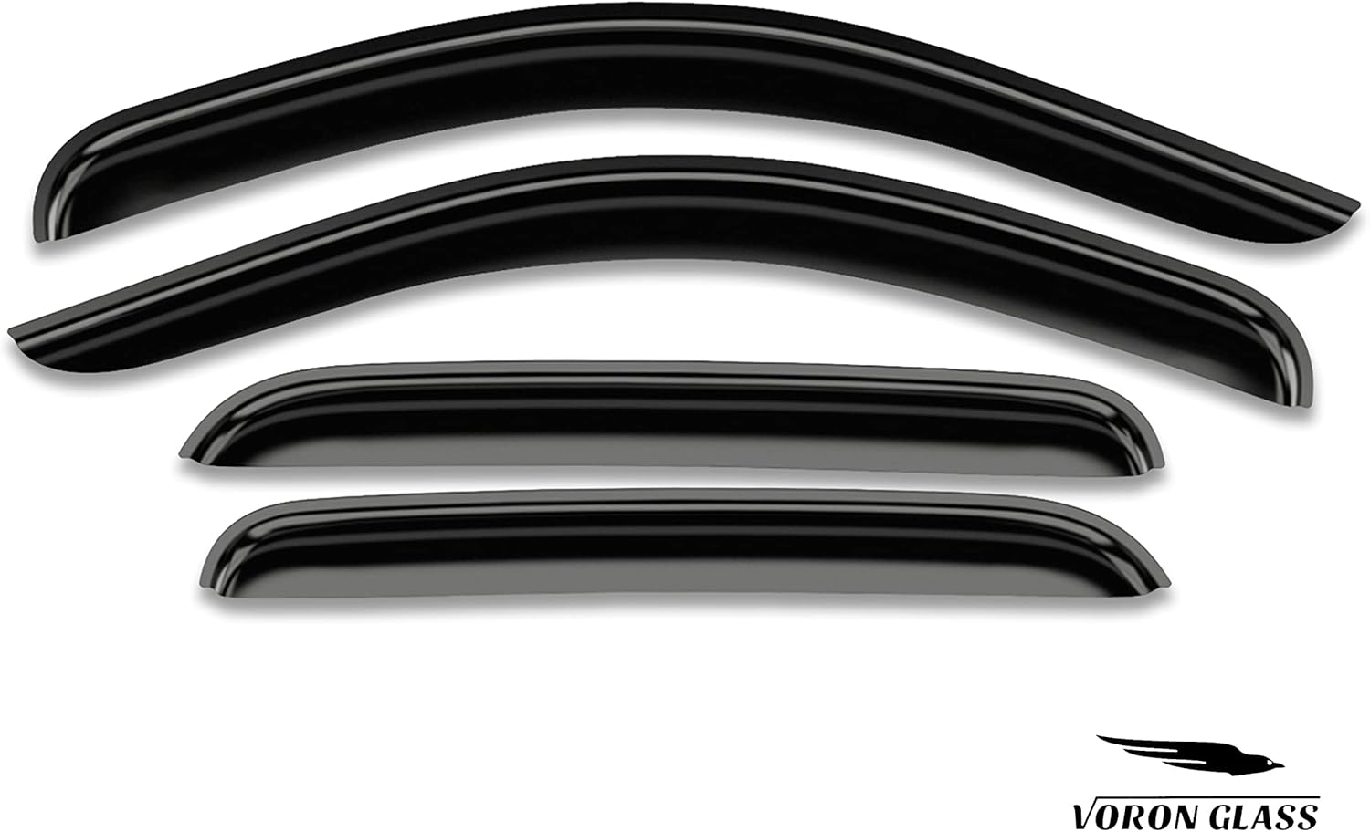 4 Pieces Glass Tape-on Rain Guards for Trucks Crew Cab M2216