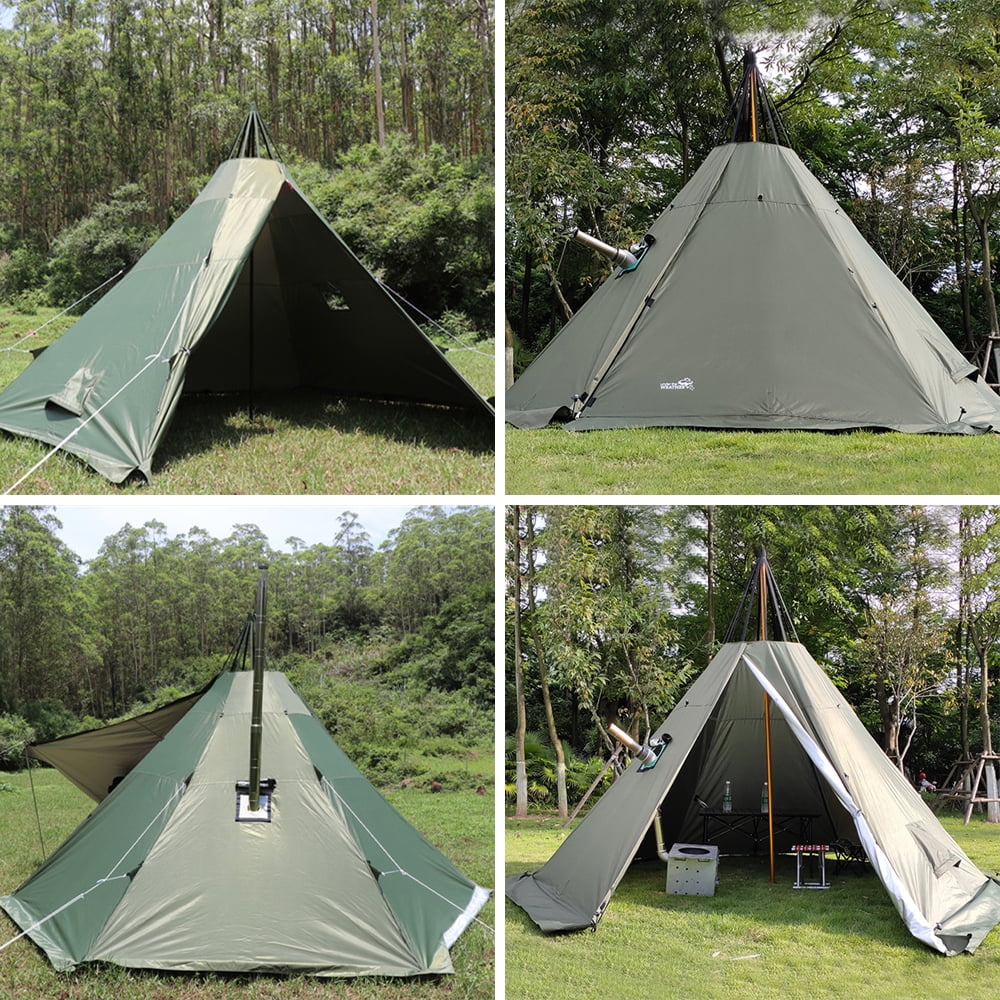 Green Pyramid Tent With Stove Jack M3221