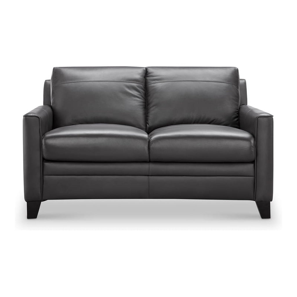 Charcoal Genuine Leather Loveseat L61547