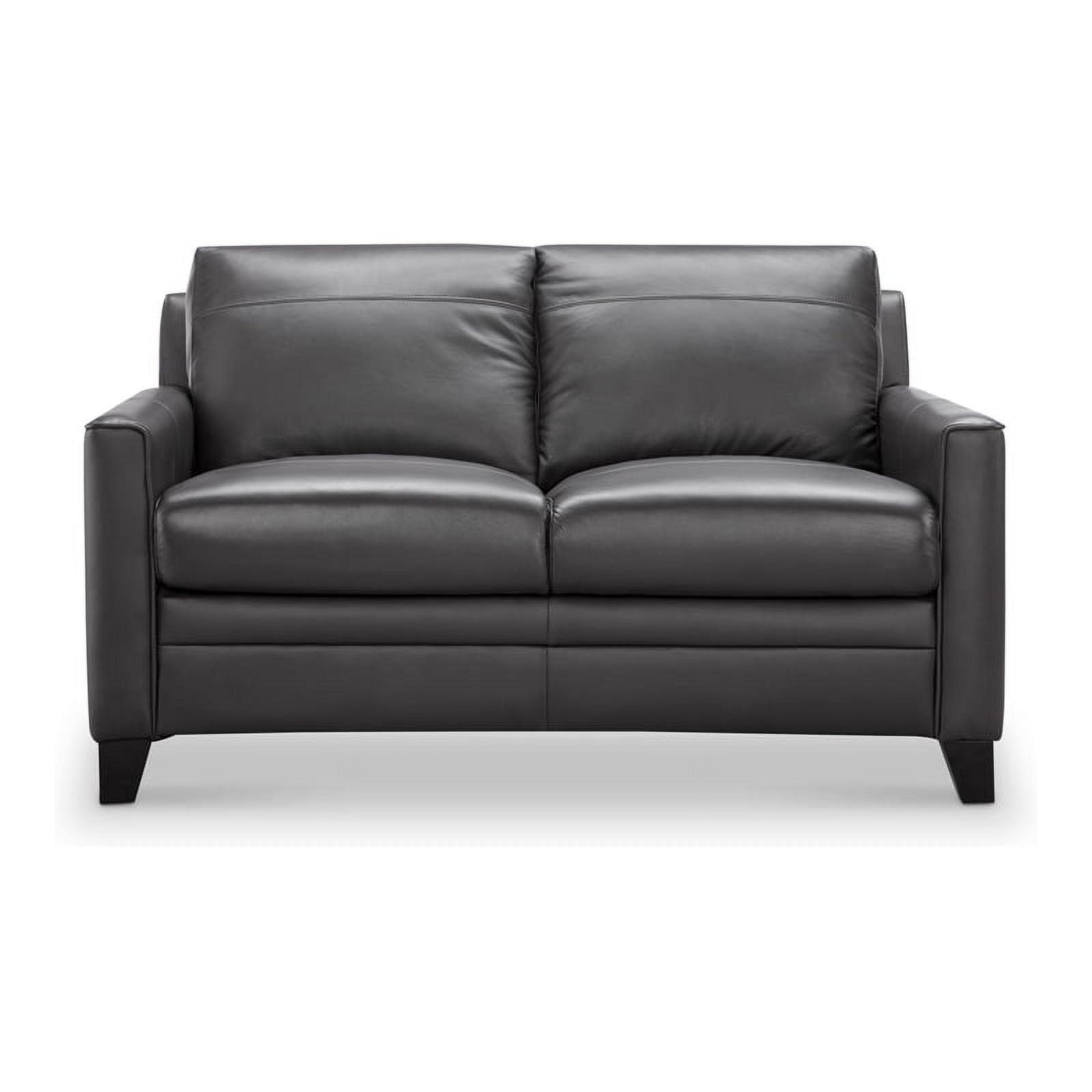 Charcoal Genuine Leather Loveseat L61547