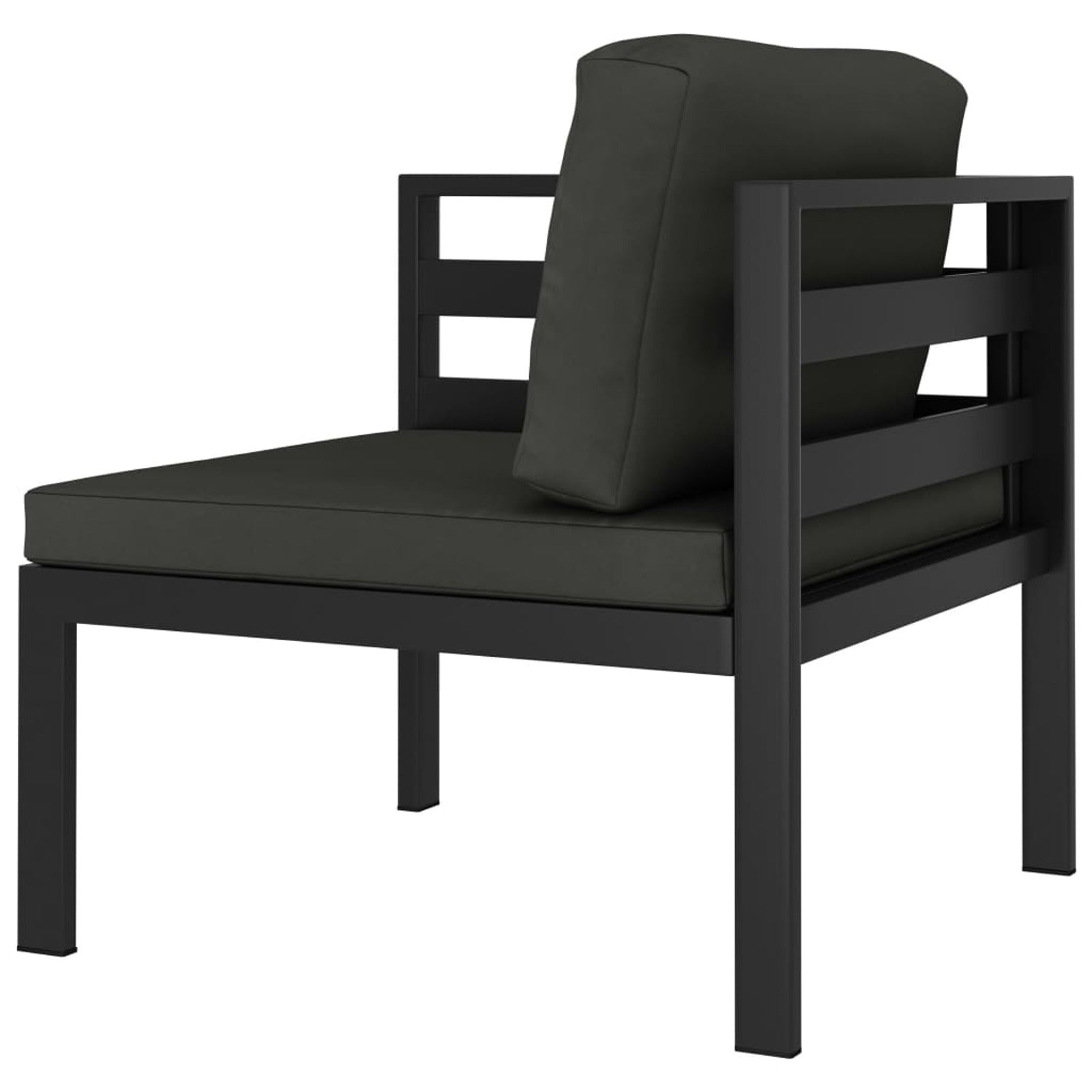 Anthracite Aluminum Sectional Corner Sofa with Cushions R512