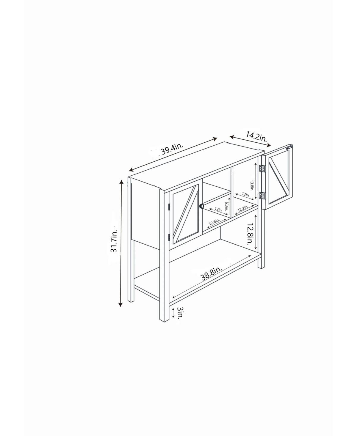 Wood Farmhouse Buffet Storage Cabinet X3587