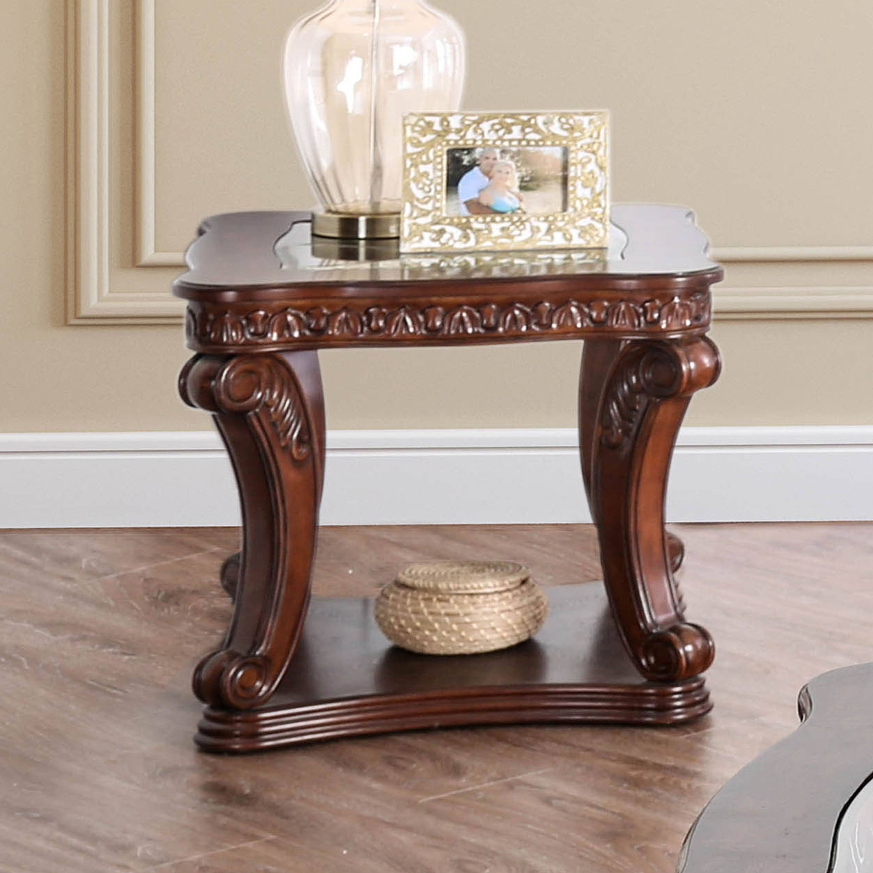 Brown Oak Solid Wood End Table V235303