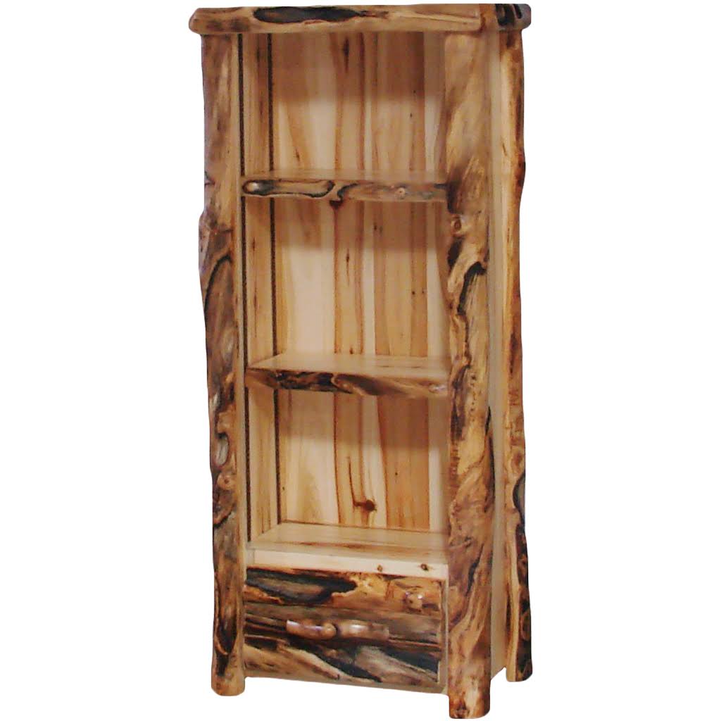 Rustic Tall Bookcase with Drawer G21685