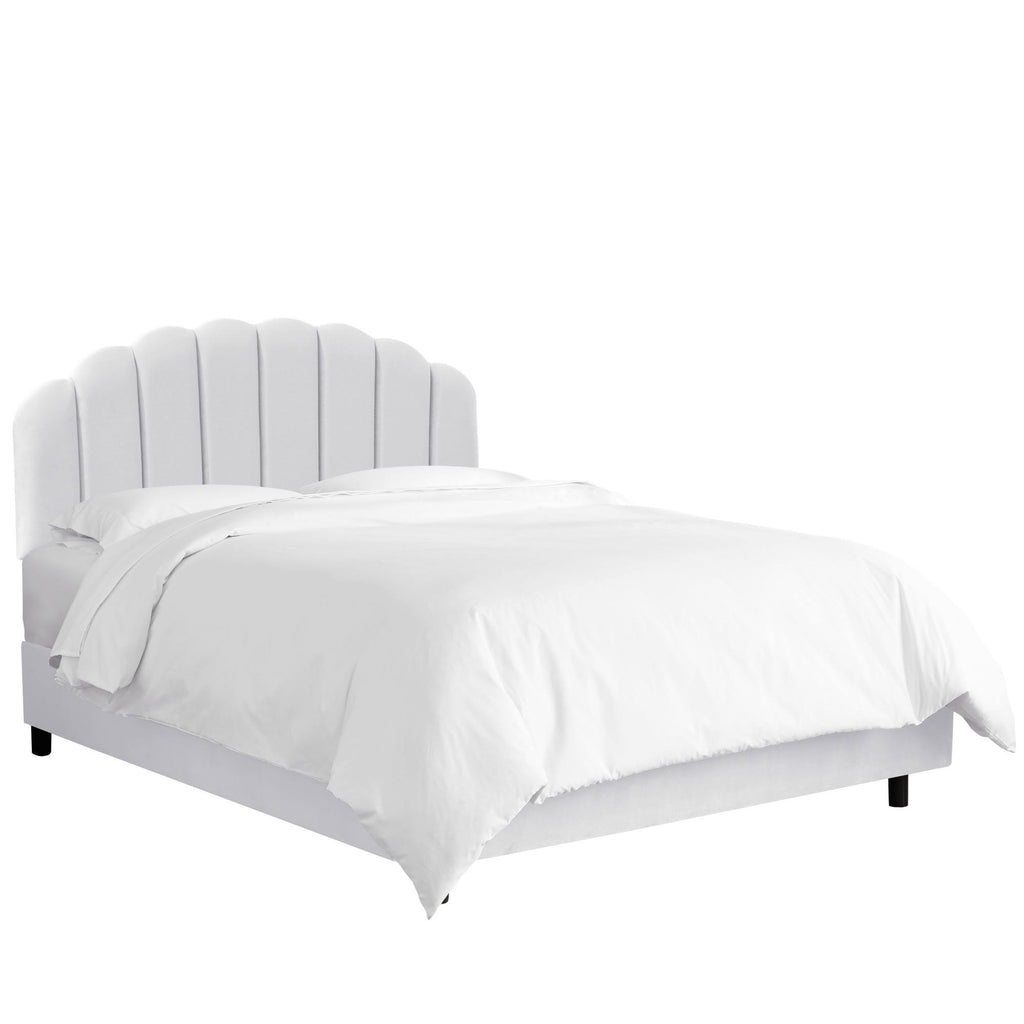 White Shell Velvet Bed R8835