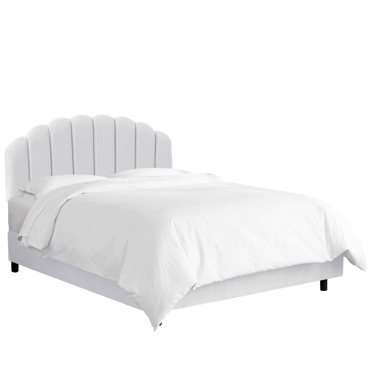 White Shell Velvet Bed R8835