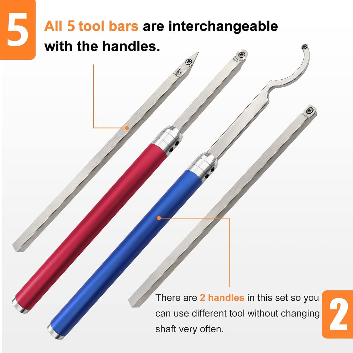 Carbide Lathe Turning Tools, 20 Full Size Woodturning Tools, Alloy Tool Set V6020