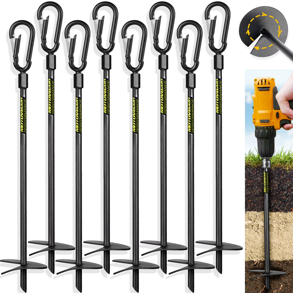 8 Pack 18inch Carbon Steel Earth Anchor U6146
