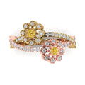 0.5 ct Round Cut Simulated Yellow Diamond 14k Yellow/Rose Gold Halo Ring size 6.5 M1872