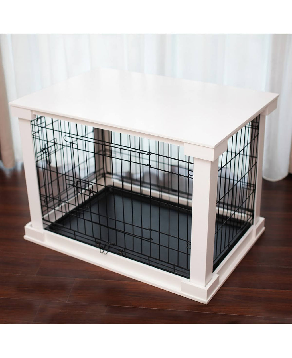 White Large Cage with Crate Cover I194186