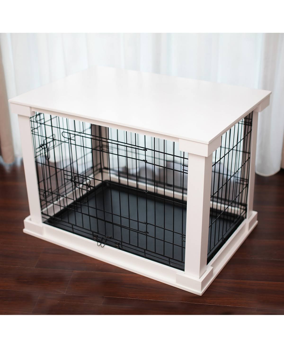 White Large Cage with Crate Cover I194186