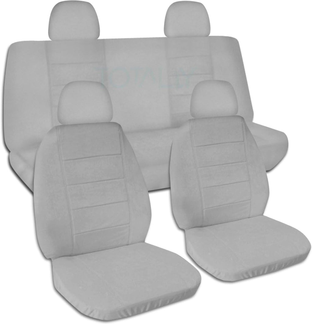 Navy Blue Solid Color Car Seat Covers with 4 Headrest Covers C29594