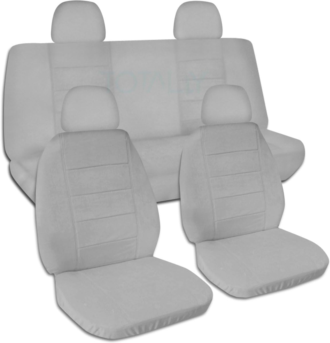 Navy Blue Solid Color Car Seat Covers with 4 Headrest Covers C29594