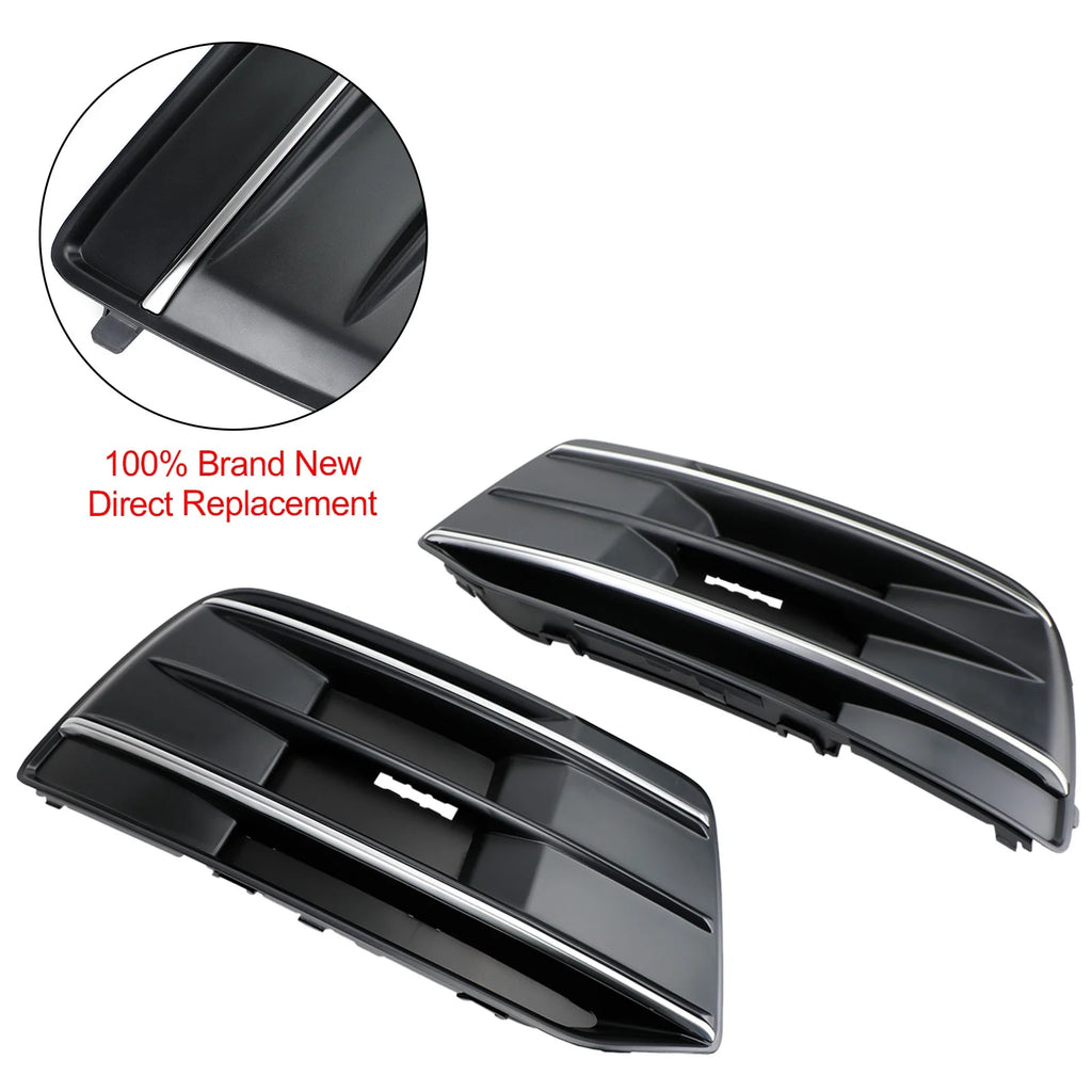 Front Bumper Cover Grille Bezel Insert for Audi Q5 2018-2022 Black/Chrome S128003
