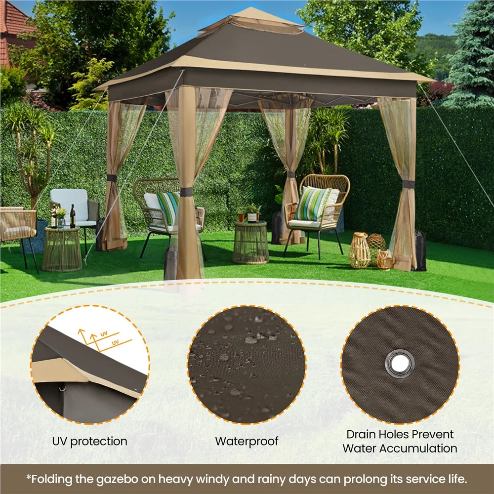 11x11 FT Pop-Up Gazebo with 4 Mesh Sidewalls W584