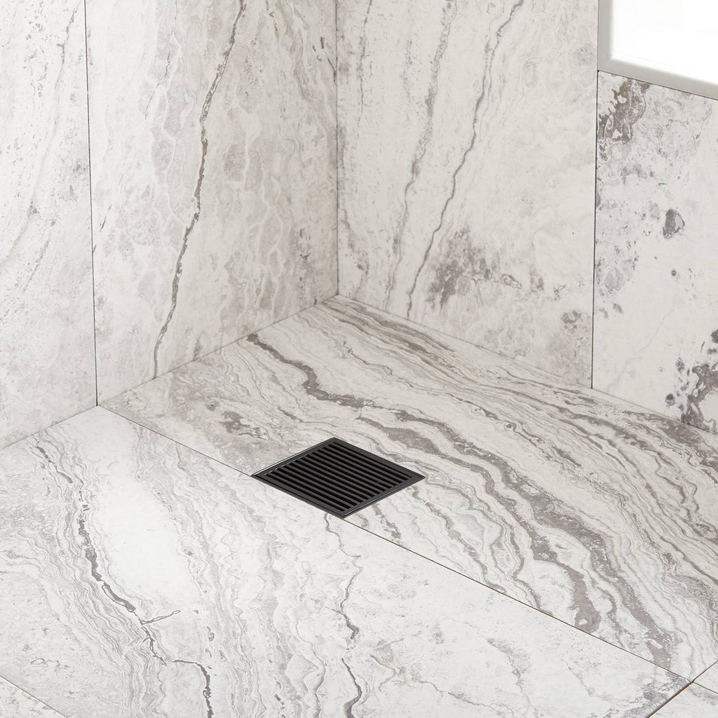 Matte Black Stainless Steel Square Shower Drain O783
