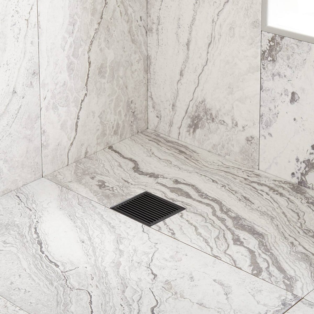 Matte Black Stainless Steel Square Shower Drain O783