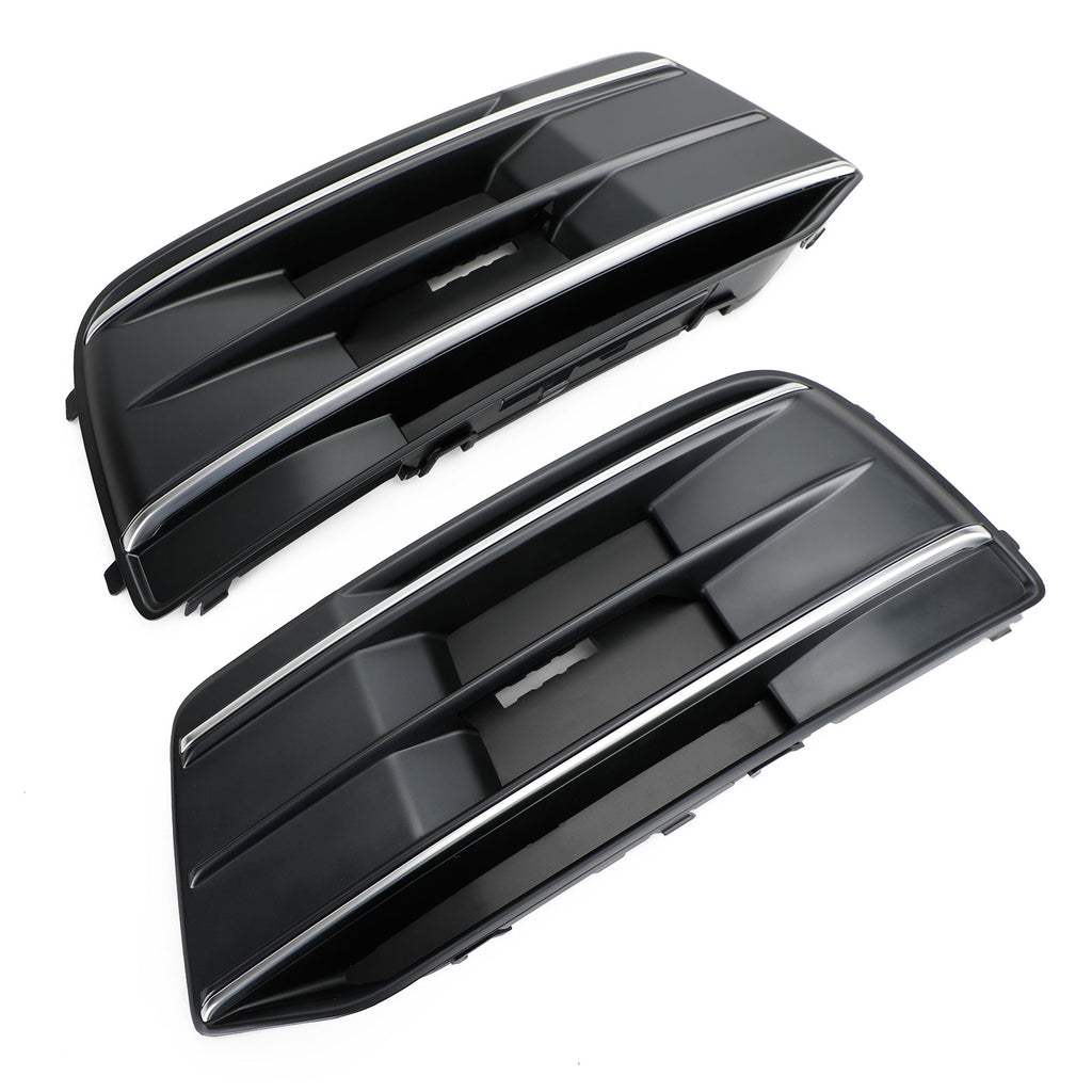Front Bumper Cover Grille Bezel Insert for Audi Q5 2018-2022 Black/Chrome S128003